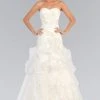 Elizabeth K Bridal - GL1032 Strapless Floral Appliqued Trumpet Wedding Gown