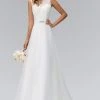 Formal Gowns Elizabeth K Bridal - GL1416 Sleeveless Fringed Lace Bodice A-Line Wedding Gown