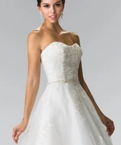 Elizabeth K Bridal - GL2370 Strapless Beaded Ballgown Formal Gowns