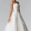Elizabeth K Bridal - GL2370 Strapless Beaded Ballgown Formal Gowns