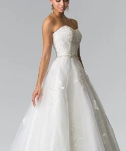 Elizabeth K Bridal - GL2370 Strapless Beaded Ballgown Formal Gowns