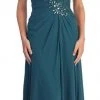 Elizabeth K - GL1003 One Shoulder Ruched Applique Gown Formal Gowns