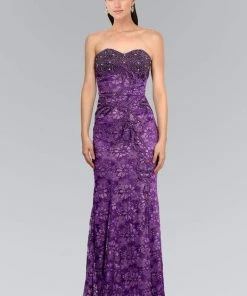 Elizabeth K - GL1006 Strapless Sweetheart Lace Long Dress