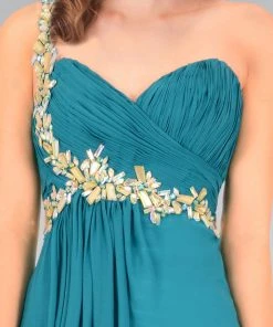 Formal Gowns Elizabeth K - GL1030 Jeweled Ruched Sweetheart Chiffon Dress