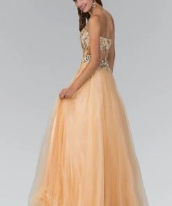 Elizabeth K - GL1045 Strapless Embellished Long Gown Formal Gowns