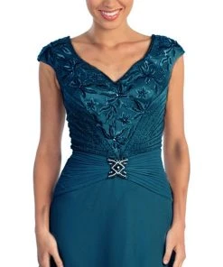 Formal Gowns Elizabeth K - GL1048 Beaded Cap Sleeve V-neck A-line Dress 19 Formal Gowns Elizabeth K - GL1048 Beaded Cap Sleeve V-neck A-line Dress