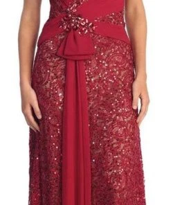Elizabeth K - GL1049 Sequined One Shoulder Strap Sweetheart Dress Formal Gowns