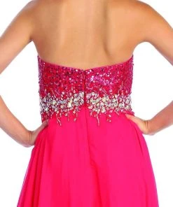 Elizabeth K - GL1060 Sequined Strapless Chiffon High-Low Gown Formal Gowns 13 Elizabeth K - GL1060 Sequined Strapless Chiffon High-Low Gown Formal Gowns