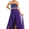 Elizabeth K - GL1060 Sequined Strapless Chiffon High-Low Gown Formal Gowns 2 Elizabeth K - GL1060 Sequined Strapless Chiffon High-Low Gown Formal Gowns