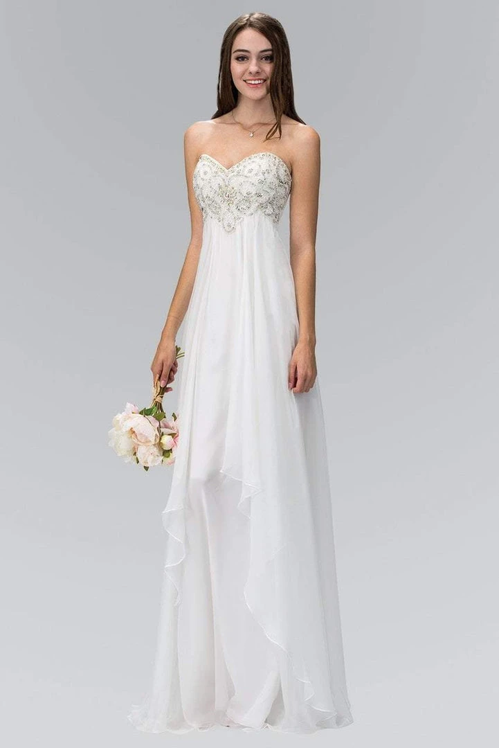 Formal Gowns Elizabeth K - GL1061 Medallion Accented Sweetheart Chiffon Gown 6 Formal Gowns Elizabeth K - GL1061 Medallion Accented Sweetheart Chiffon Gown
