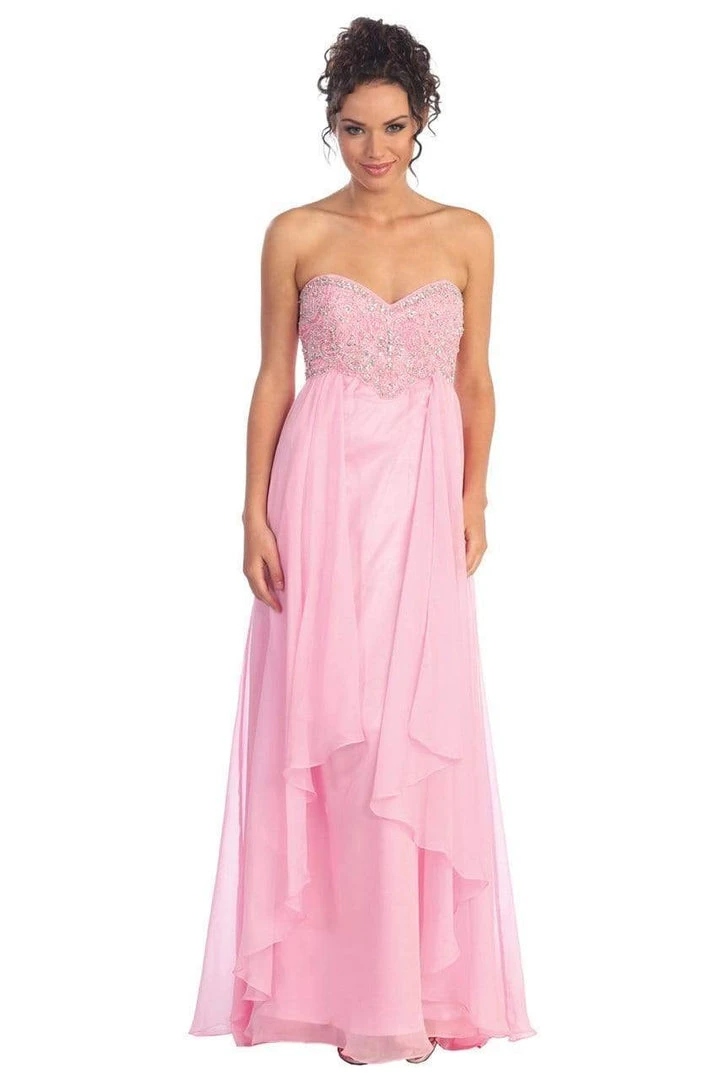 Formal Gowns Elizabeth K - GL1061 Medallion Accented Sweetheart Chiffon Gown 7 Formal Gowns Elizabeth K - GL1061 Medallion Accented Sweetheart Chiffon Gown