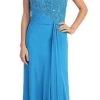 Formal Gowns Elizabeth K - GL1100 Beaded Illusion Bateau Neck Chiffon Dress 2 Formal Gowns Elizabeth K - GL1100 Beaded Illusion Bateau Neck Chiffon Dress