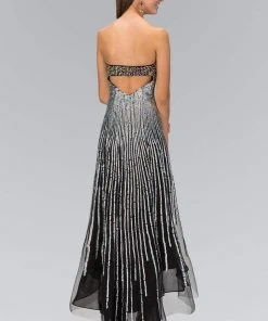 Elizabeth K - GL1127 Strapless Embellished Hi Lo Dress 5 Elizabeth K - GL1127 Strapless Embellished Hi Lo Dress