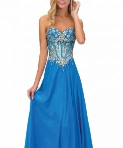 Elizabeth K - GL1132 Strapless Embellished Long Dress 10 Elizabeth K - GL1132 Strapless Embellished Long Dress