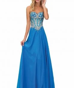 Elizabeth K - GL1132 Strapless Embellished Long Dress
