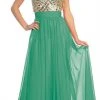 Elizabeth K - GL1153 Strapless Sequined Long Dress Formal Gowns