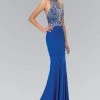 Formal Gowns Elizabeth K - GL1301 Bead Embellished Halter Neck Trumpet Gown