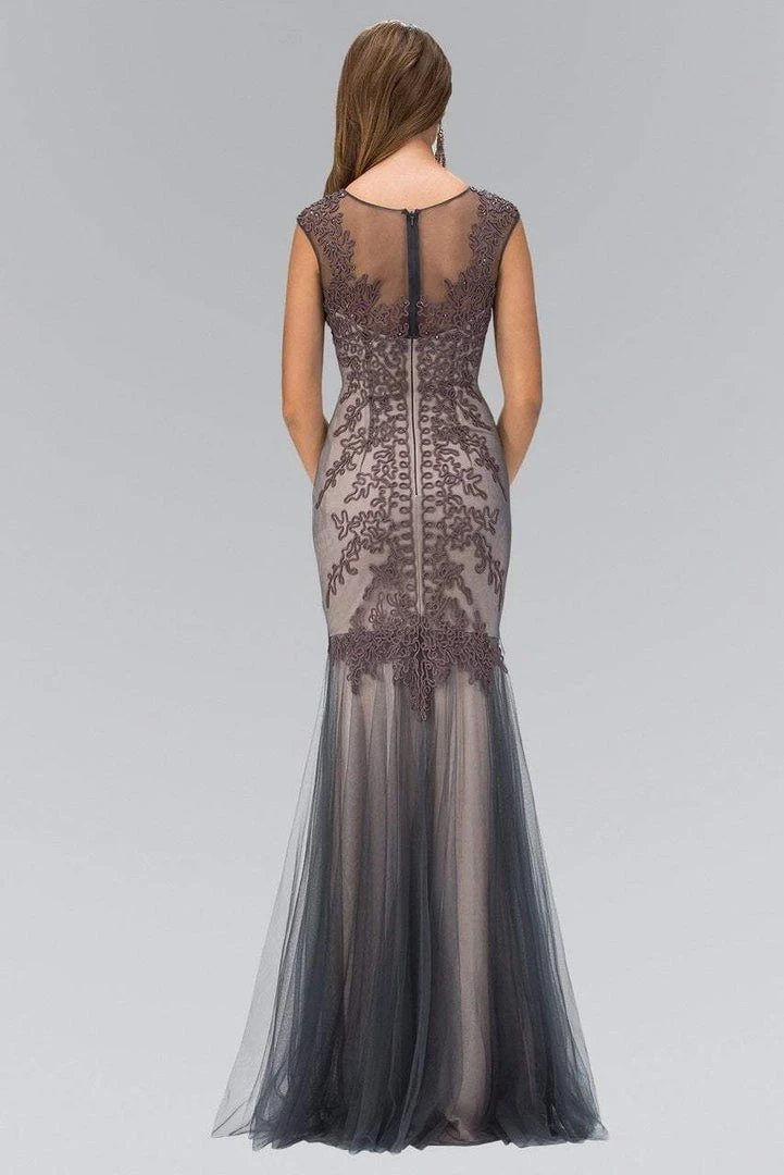 Formal Gowns Elizabeth K - GL1309 Embroidered Illusion Bateau Neck Trumpet Gown 4 Formal Gowns Elizabeth K - GL1309 Embroidered Illusion Bateau Neck Trumpet Gown