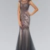 Formal Gowns Elizabeth K - GL1309 Embroidered Illusion Bateau Neck Trumpet Gown 1 Formal Gowns Elizabeth K - GL1309 Embroidered Illusion Bateau Neck Trumpet Gown