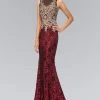 Elizabeth K - GL1319 Embellished Illusion Bateau Neck Gown