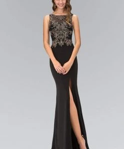 Mother Of The Bride Elizabeth K - GL1322 Bead Embellished Illusion Bateau Neck Gown