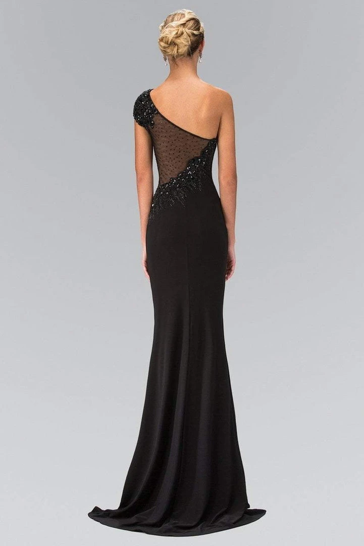 Elizabeth K - GL1326 Beaded One Shoulder Jersey Long Dress 4 Elizabeth K - GL1326 Beaded One Shoulder Jersey Long Dress