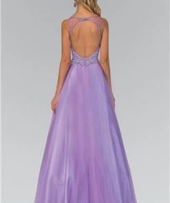 Formal Gowns Elizabeth K - GL1353 Illusion Bateau Neckline Tulle Ballgown