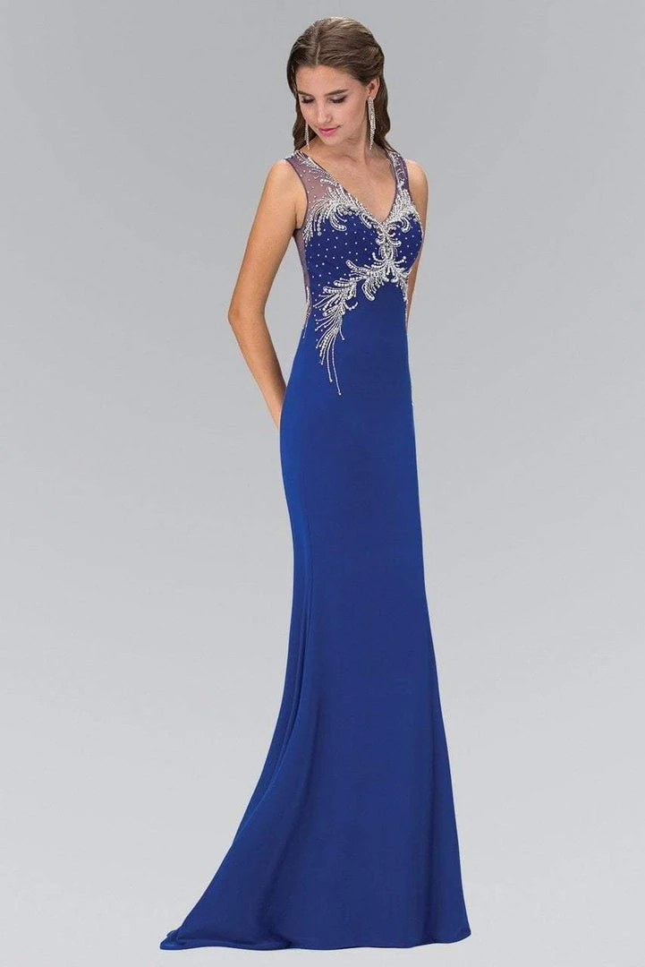 Elizabeth K - GL1358 Jewel-Accented V-Neck Gown 5 Elizabeth K - GL1358 Jewel-Accented V-Neck Gown