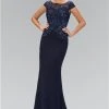 Elizabeth K - GL1369 Cap Sleeve Bead And Sequin Embellished Gown Formal Gowns