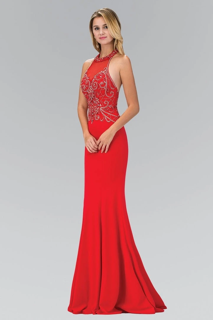 Elizabeth K - GL1373 Jewel-Accented Halter Neck Jersey Gown 5 Elizabeth K - GL1373 Jewel-Accented Halter Neck Jersey Gown