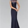 Elizabeth K - GL1383 Beaded High Neck With Open Back Gown Formal Gowns 2 Elizabeth K - GL1383 Beaded High Neck With Open Back Gown Formal Gowns