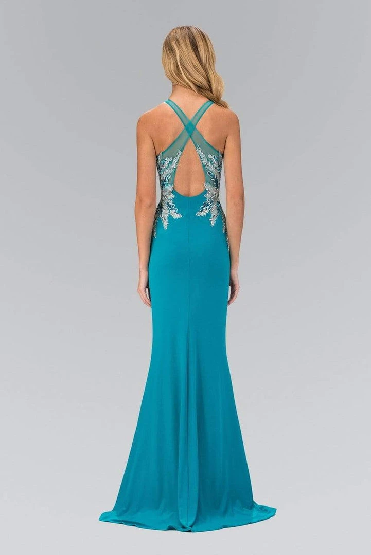 Elizabeth K - GL1387 Jewel Neckline Sequin Embellished Gown 4 Elizabeth K - GL1387 Jewel Neckline Sequin Embellished Gown