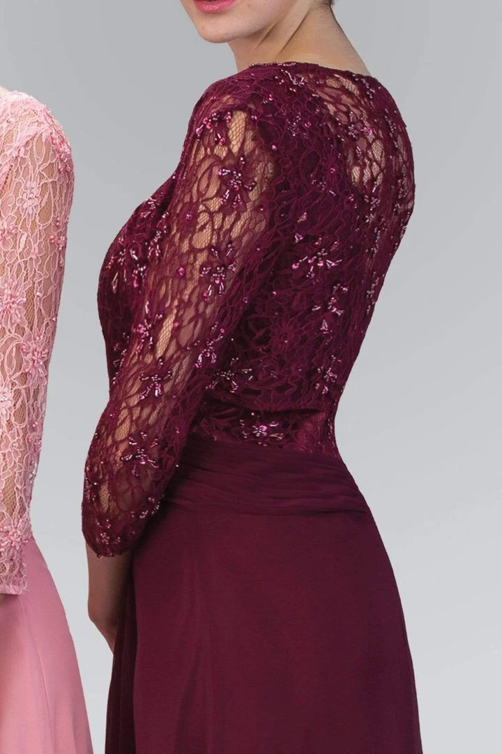 Elizabeth K - GL1397 Lace V-Neck A-Line Gown With Bolero Formal Gowns 6 Elizabeth K - GL1397 Lace V-Neck A-Line Gown With Bolero Formal Gowns