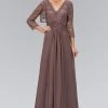 Elizabeth K - GL1397 Lace V-Neck A-Line Gown With Bolero Formal Gowns 1 Elizabeth K - GL1397 Lace V-Neck A-Line Gown With Bolero Formal Gowns