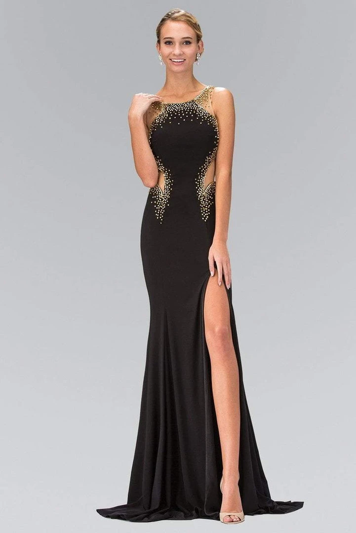 Elizabeth K - GL1399 Bead Embellished Scoop Neck Gown Formal Gowns 3 Elizabeth K - GL1399 Bead Embellished Scoop Neck Gown Formal Gowns