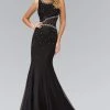 Elizabeth K - GL1401 Scoop Neckline Rhinestone Embellished Gown Formal Gowns