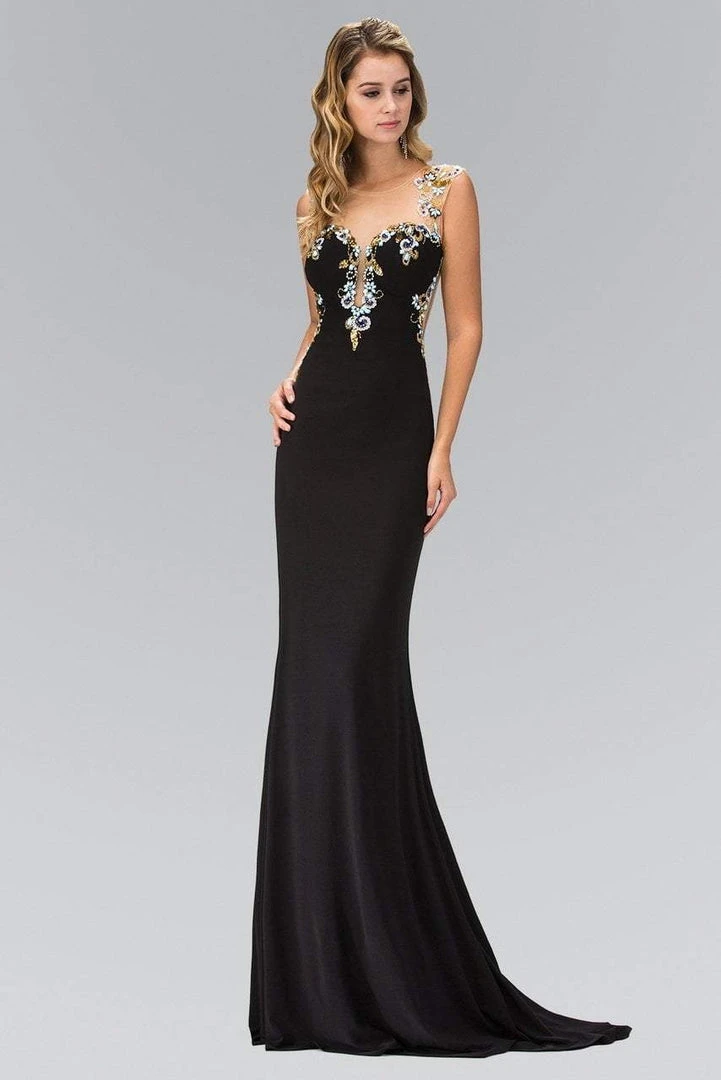 Elizabeth K - GL1402 Illusion Scoop Neckline With Sheer Back Jersey Gown 3 Elizabeth K - GL1402 Illusion Scoop Neckline With Sheer Back Jersey Gown