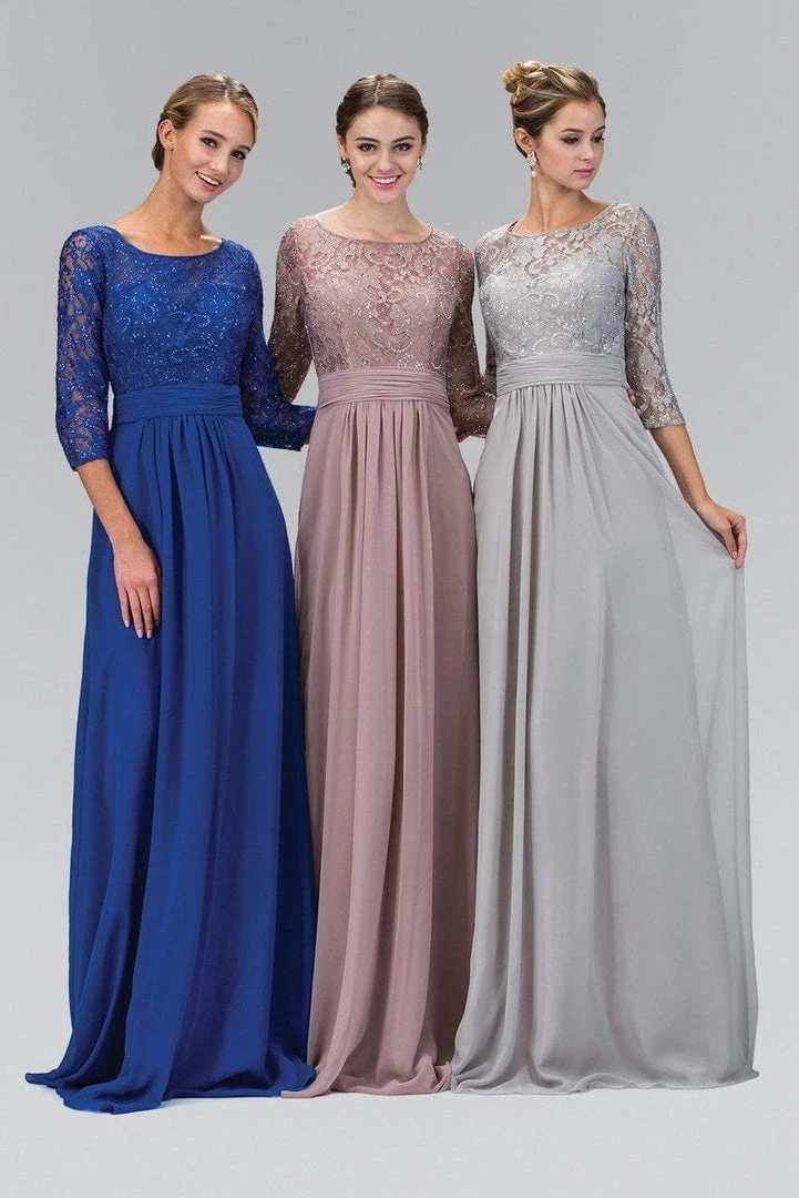 Elizabeth K - GL1409 Lace Quarter Sleeves A-Line Gown 3 Elizabeth K - GL1409 Lace Quarter Sleeves A-Line Gown