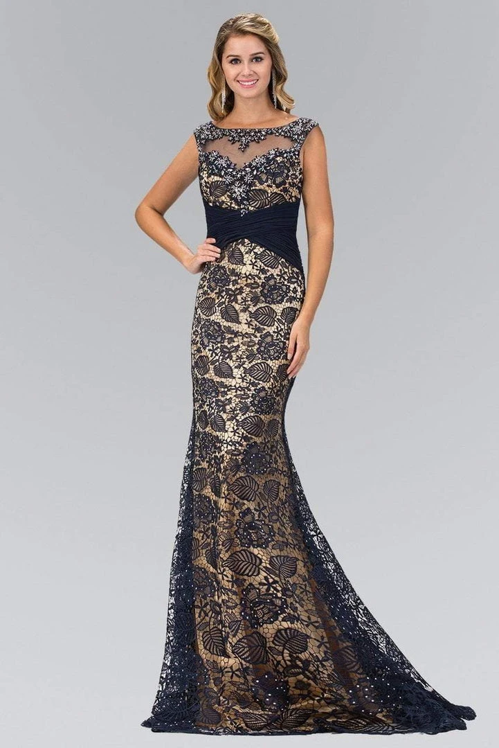 Elizabeth K - GL1415 Bejeweled Illusion Trumpet Gown 6 Elizabeth K - GL1415 Bejeweled Illusion Trumpet Gown