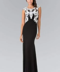 Elizabeth K - GL1472 Embellished Lace Applique Gown Formal Gowns