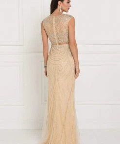 Formal Gowns Elizabeth K - GL1503 Sheer Lace Embellished Evening Gown