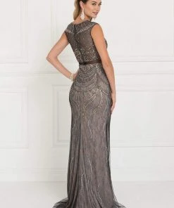 Formal Gowns Elizabeth K - GL1503 Sheer Lace Embellished Evening Gown