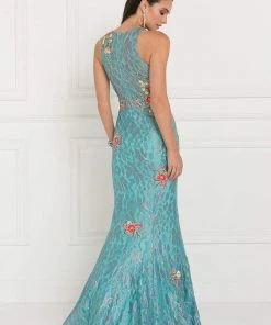 Formal Gowns Elizabeth K - GL1504 Floral Lace Fitted Mermaid Dress 10 Formal Gowns Elizabeth K - GL1504 Floral Lace Fitted Mermaid Dress