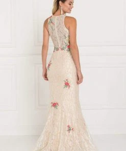 Formal Gowns Elizabeth K - GL1504 Floral Lace Fitted Mermaid Dress 8 Formal Gowns Elizabeth K - GL1504 Floral Lace Fitted Mermaid Dress