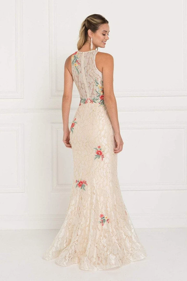 Formal Gowns Elizabeth K - GL1504 Floral Lace Fitted Mermaid Dress 4 Formal Gowns Elizabeth K - GL1504 Floral Lace Fitted Mermaid Dress