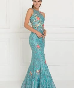 Formal Gowns Elizabeth K - GL1504 Floral Lace Fitted Mermaid Dress 11 Formal Gowns Elizabeth K - GL1504 Floral Lace Fitted Mermaid Dress