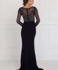 Elizabeth K - GL1506 Sheer Long Sleeves Sequined Evening Dress Formal Gowns 10 Elizabeth K - GL1506 Sheer Long Sleeves Sequined Evening Dress Formal Gowns