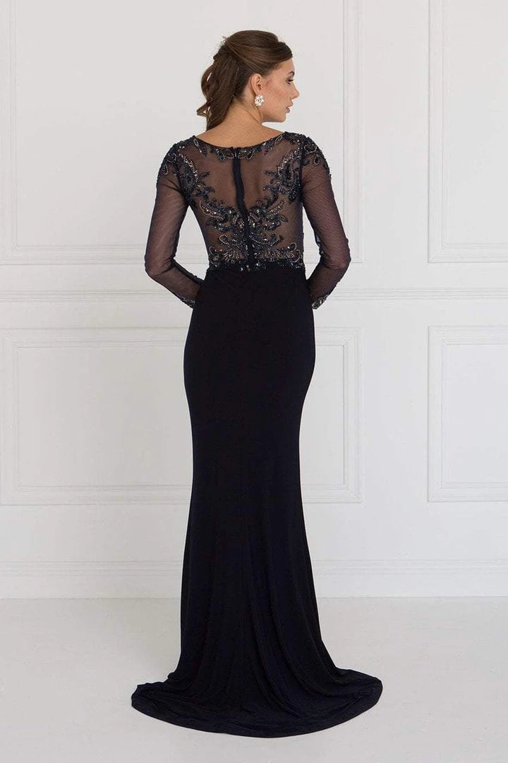 Elizabeth K - GL1506 Sheer Long Sleeves Sequined Evening Dress Formal Gowns 6 Elizabeth K - GL1506 Sheer Long Sleeves Sequined Evening Dress Formal Gowns