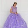 Elizabeth K - GL1557 Embroidered Illusion Bateau Ballgown With Bolero