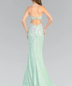 Elizabeth K - GL2004 Sequined Lace Sweetheart Mermaid Gown 5 Elizabeth K - GL2004 Sequined Lace Sweetheart Mermaid Gown